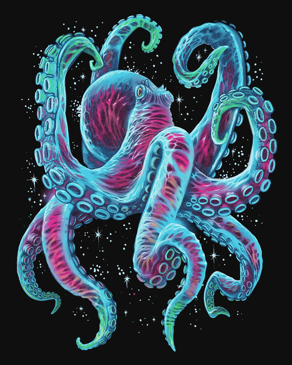 Gleaming Octo Glow-in-the-Dark Long Sleeve Tee