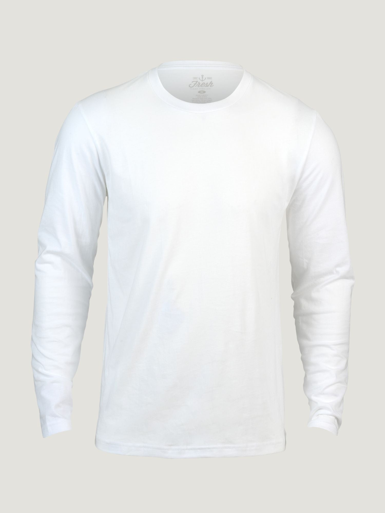 White Long Sleeve Crew Neck