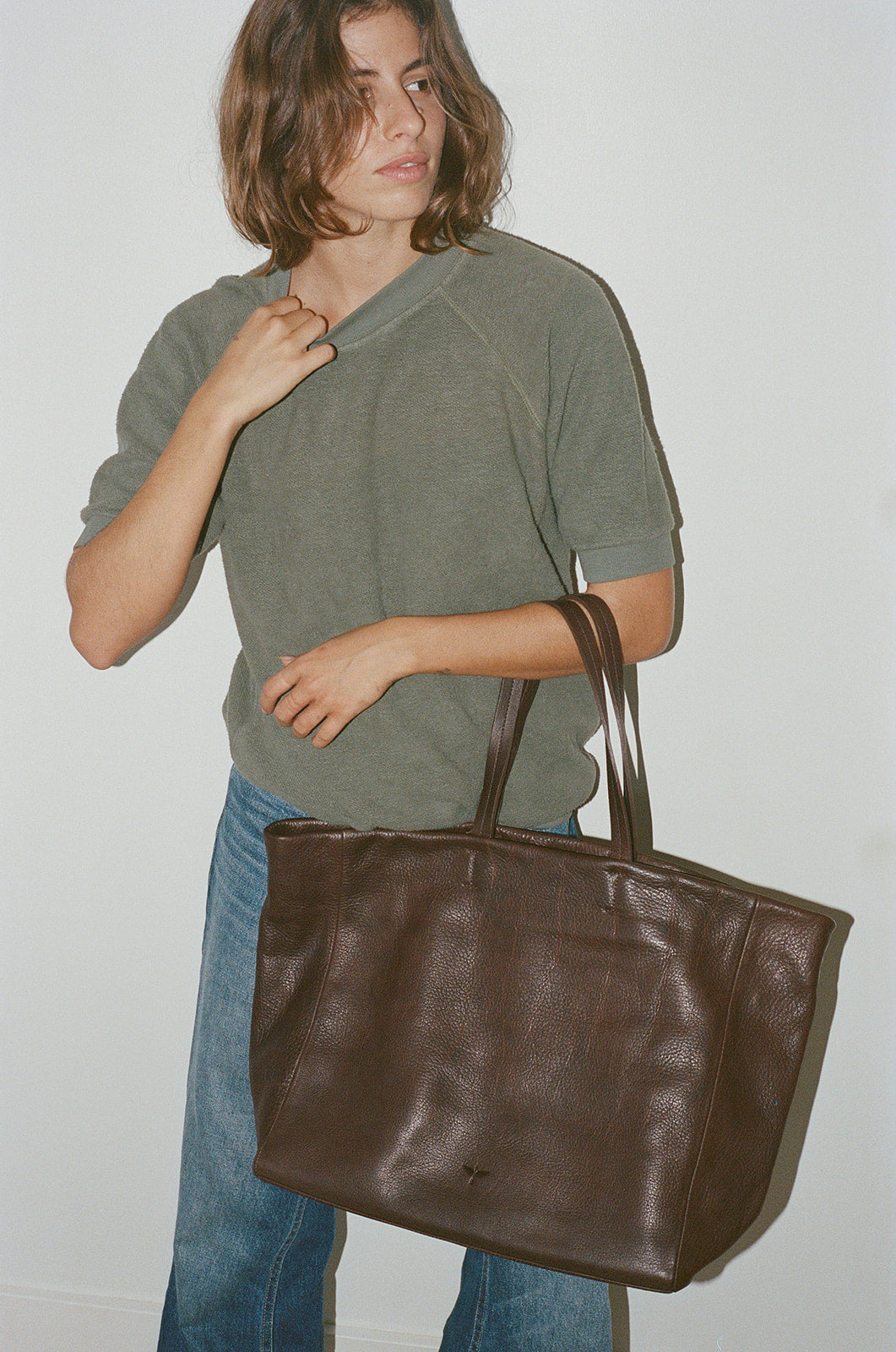 Heathered Short Sleeve Raglan Sherpa Sweatshirt