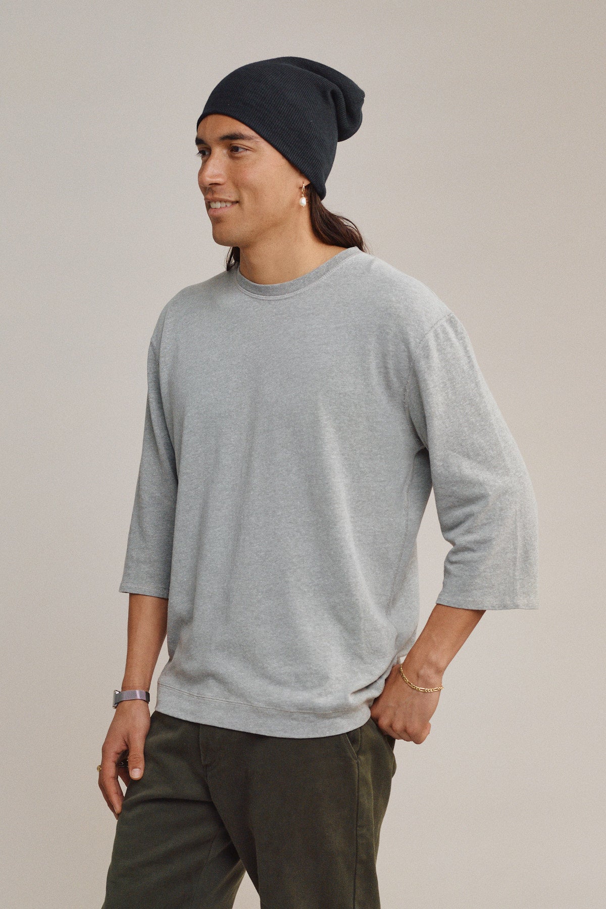 Heathered Cardiff 3/4 Sleeve Tee